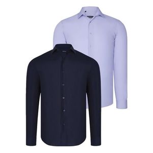 DUAL SET G726 DEWBERRY MENS SHIRTS-LACIER-BLUE-LILAC obraz