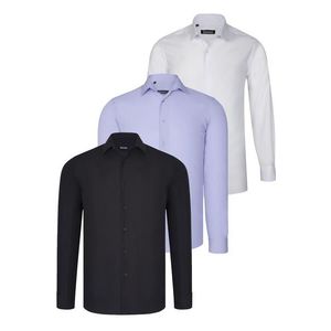 TRIPLE SET G726 DEWBERRY SHIRT-BLACK-WHITE-LILAC obraz