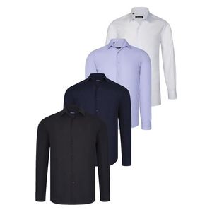 QUAD SET G726 DEWBERRY SHIRT-BLACK-WHITE-NAVY BLUE-LILAC obraz