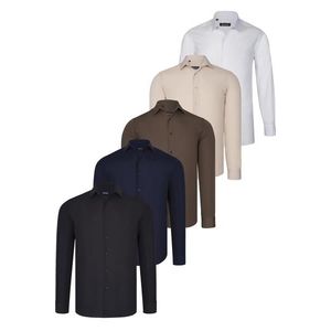 QUINTET SET G726 DEWBERRY SHIRT-BLACK-WHITE-NAVY BLUE-BEIGE-BROWN obraz