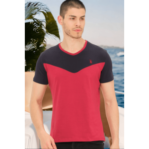 T8591 DEWBERRY MENS T-SHIRT-PLAIN BURGUNDY obraz