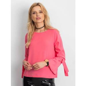 Blouse with flared tied sleeves coral obraz