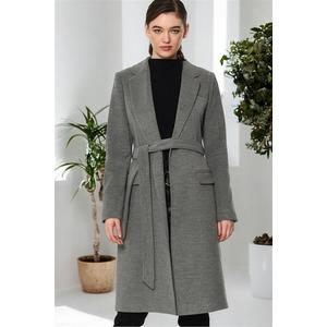 Z6613 DEWBERRY WOMEN'S COAT-PLAIN GREY obraz