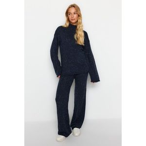 Trendyol Navy Blue Wool Gradient Knitwear Top-Top Set obraz