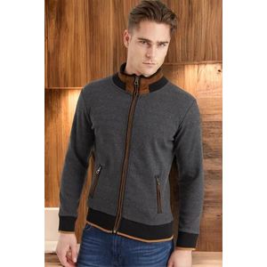 1021 DEWBERRY MENS SWEATSHIRT-LIGHT DIAGONAL ANTHRACITE obraz