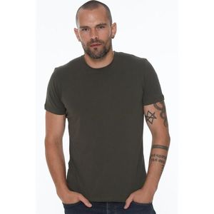 T8569 DEWBERRY BIKE COLLAR MEN'S T-SHIRT-DARK KHAKI obraz