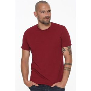 T8569 DEWBERRY BIKE NECK MEN'S T-SHIRT-DARK BURGUNDY obraz