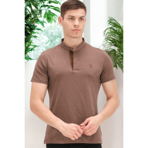 T8560 DEWBERRY T-SHIRT-PLAIN LIGHT BROWN obraz