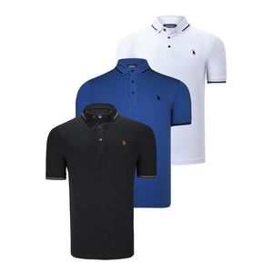 TRIPLE SET T8586 DEWBERRY MEN'S T-SHIRT-BLACK-WHITE-SAKS obraz