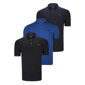 TRIPLE SET T8586 DEWBERRY MEN'S T-SHIRT-BLACK-NAVY-SAKS obraz