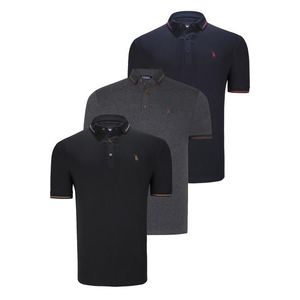 TRIPLE SET T8586 DEWBERRY MEN'S T-SHIRT-BLACK-NAVY-ANTHRACITE obraz