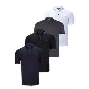 QUADRUPLE SET T8586 DEWBERRY MEN'S T-SHIRT-BLACK-WHITE-NAVY-ANTHRACITE obraz