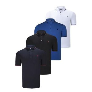 QUADRUPLE SET T8586 DEWBERRY MEN'S T-SHIRT-BLACK-WHITE-NAVY-SAKS obraz