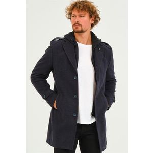 PLT8401 DEWBERRY MEN'S COAT-DIAGONAL NAVY BLUE obraz