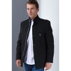 PLT8378 DEWBERRY MEN'S COAT-PLAIN BLACK obraz