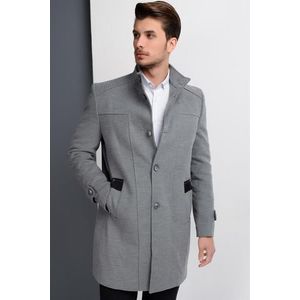 PLT8380 DEWBERRY MEN'S COAT-STRAIGHT GREY obraz