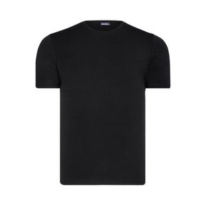 T8569 DEWBERRY BIKE COLLAR MEN'S T-SHIRT-PLAIN BLACK obraz