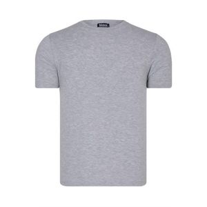 T8569 DEWBERRY BIKE COLLAR MENS T-SHIRT-PLAIN GREY obraz