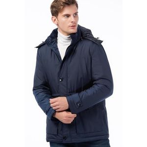 M8624 DEWBERRY MEN'S COAT-PLAIN NAVY BLUE obraz