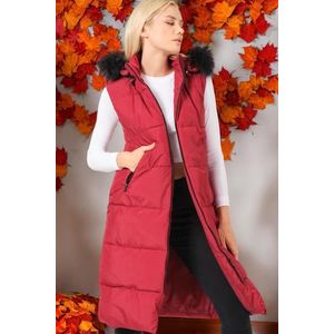 Z6741 DEWBERRY LADIES' VEST-PLAIN BURGUNDY obraz