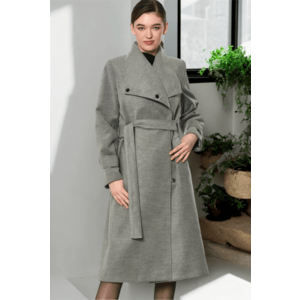 Z6645 DEWBERRY WOMEN'S COAT-PLAIN GREY obraz