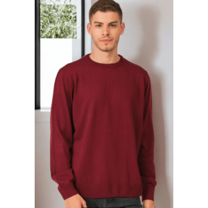 V0091 DEWBERRY MEN'S OVERSIZE SWEATER-PLAIN BURGUNDY obraz