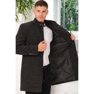 PLT8367 DEWBERRY MEN'S COAT-STRAIGHT LIGHT ANTHRACITE obraz