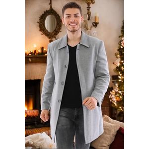 PLT8365 DEWBERRY MEN'S COAT-STRAIGHT GREY obraz