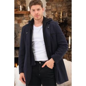 PLT8371 DEWBRRY MEN'S COAT-LIGHT DIAGONAL NAVY BLUE obraz