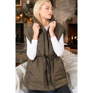 Z6747 DEWBERRY WOMEN'S VEST-PLAIN KHAKI obraz