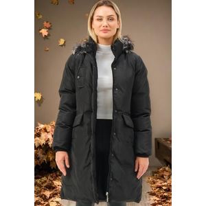 Z6774 DEWBERRY WOMEN'S COAT-PLAIN BLACK obraz