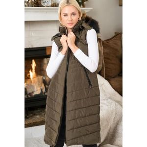 Z6752 DEWBERRY WOMEN'S VEST-PLAIN KHAKI obraz