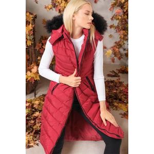 Z6752 DEWBERRY LADIES' VEST-PLAIN BURGUNDY obraz