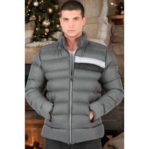 M8650 DEWBERRY MEN'S PUFFER COAT-PLAIN GREY obraz