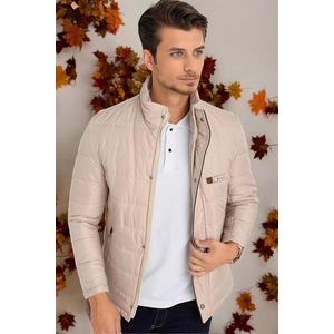 M8625 DEWBERRY MEN'S COAT-PLAIN BEIGE obraz