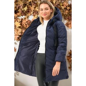 Z6773 DEWBERRY WOMEN'S COAT-PLAIN NAVY BLUE obraz