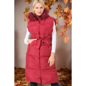 Z6744 DEWBERRY WOMEN'S VEST-DARK BURGUNDY obraz