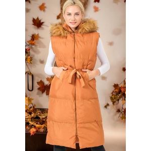 Z6744 DEWBERRY WOMEN'S VEST-DARK TAN obraz