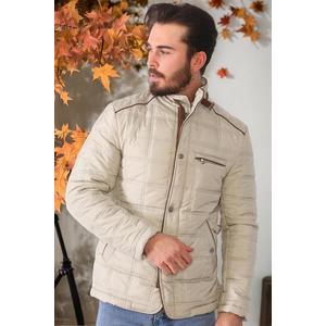 M8640 DEWBERRY MEN'S COAT-PLAIN BEIGE obraz