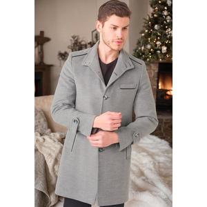 PLT8391 DEWBERRY MEN'S COAT-STRAIGHT GREY obraz