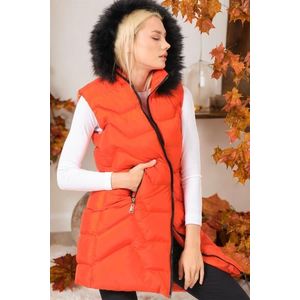 Z6761 DEWBERRY LADIES' VEST-LIGHT ORANGE obraz