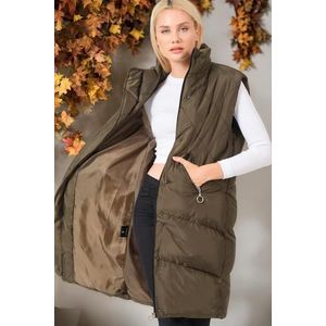 Z6743 DEWBERRY WOMEN'S VEST-PLAIN KHAKI obraz