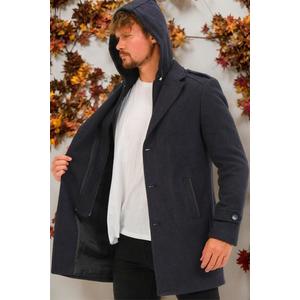 PLT8401 DEWBERRY MEN'S COAT-LIGHT DIAGONAL NAVY BLUE obraz