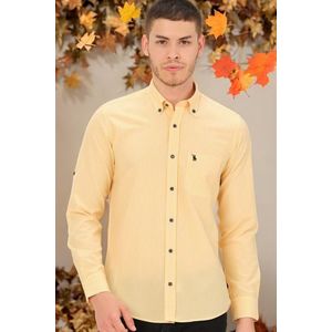 G771 DEWBERRY MEN'S SHIRT-PLAIN YELLOW obraz