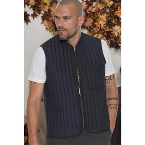 Y8611 DEWBERRY MEN'S VEST-PLAIN NAVY BLUE obraz