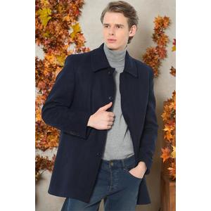 PLT8206 DEWBERRY MEN'S COAT-PLAIN NAVY BLUE obraz