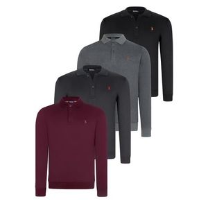 SET OF FOUR V4007 DEWBERRY MEN'S SWEATSHIRT-BLACK-NAVY-ANTHRACITE-PURPLE obraz