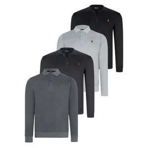 QUADRUPLE SET V4007 DEWBERRY MEN'S SWEATSHIRT-BLACK-NAVY-ANTHRACITE-GREY obraz