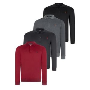 QUADRUPLE SET V4007 DEWBERRY MEN'S SWEATSHIRT-BLACK-NAVY-ANTHRACITE-BURGUNDY obraz