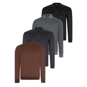 SET OF FOUR V4007 DEWBERRY MEN'S SWEATSHIRT-BLACK-NAVY-ANTHRACITE-BROWN obraz